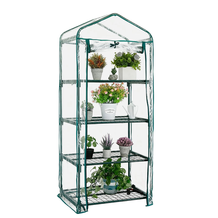 4 Tier Mini Greenhouse with Transparent PVC Cover