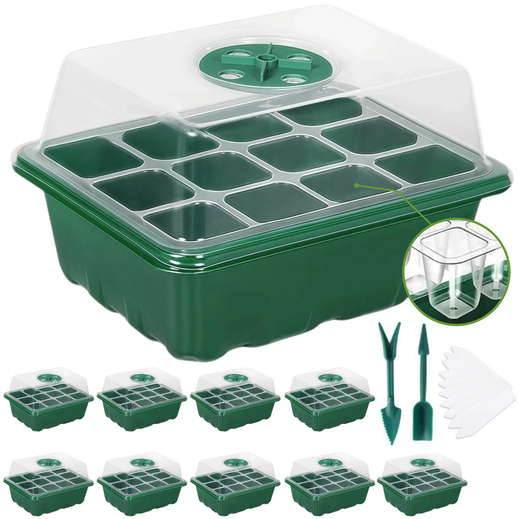 10 Packs Seed Tray  Starter Kit with Humidity Dome