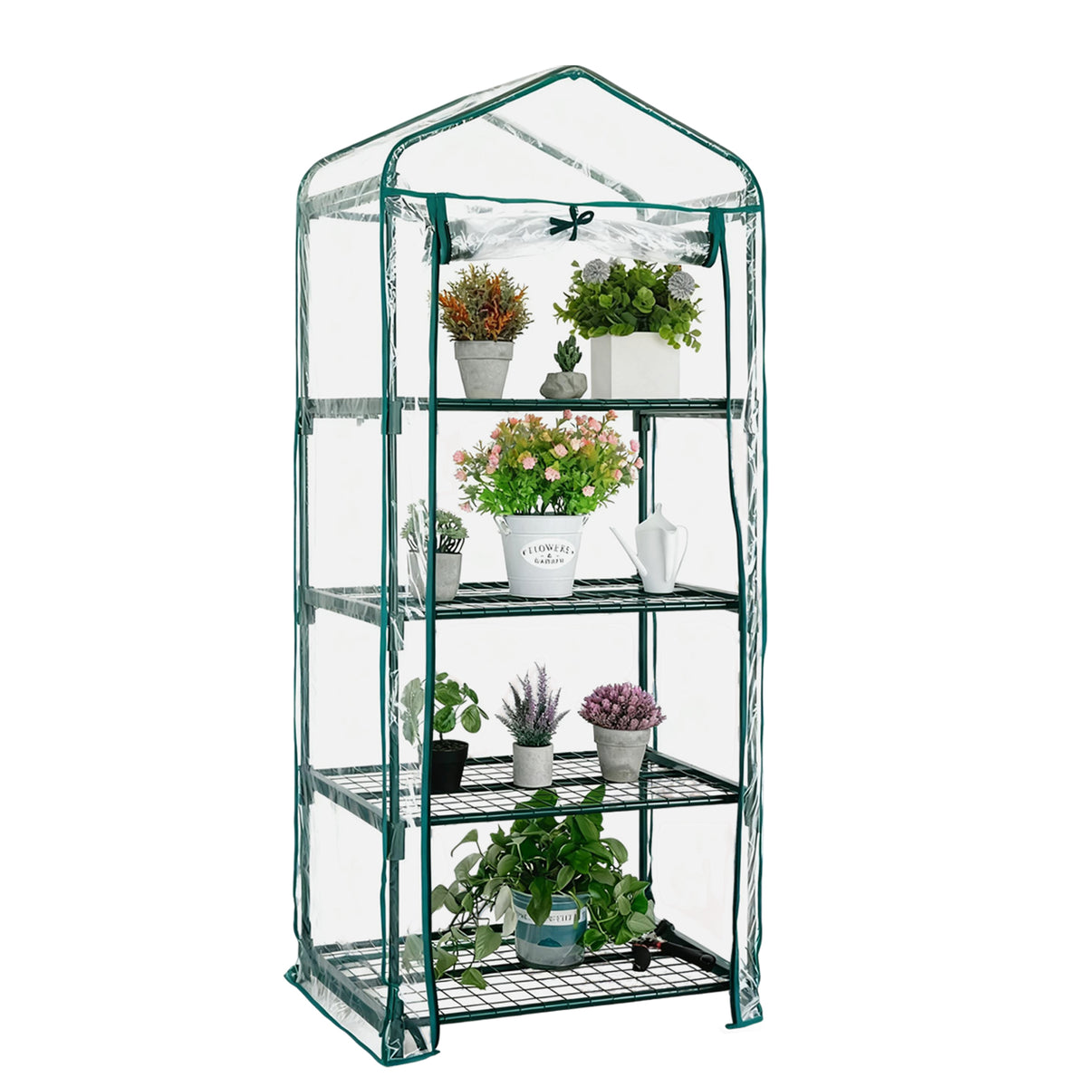 4 Tier Mini Greenhouse with Transparent PVC Cover