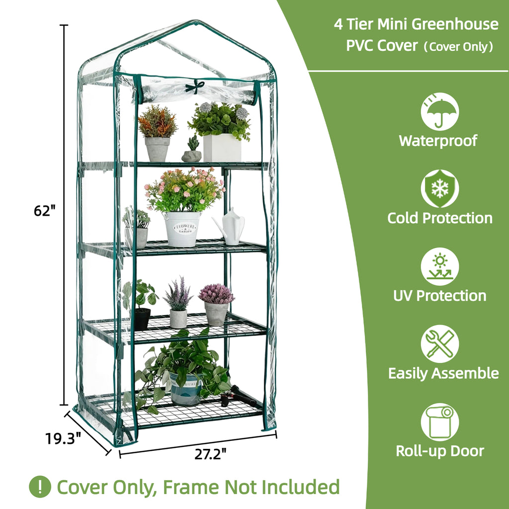 4 Tier PVC Green House Cover - (Frame NOT Include)