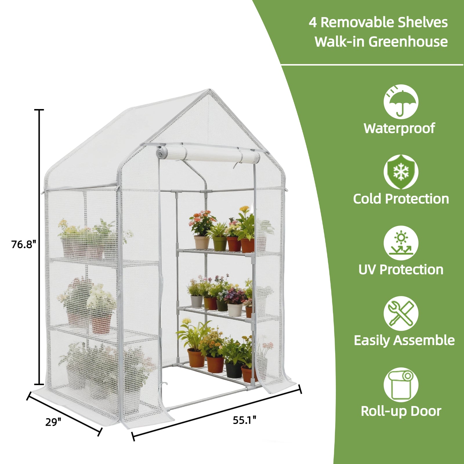 Heavy Duty Outdoor Walk-in Greenhouse