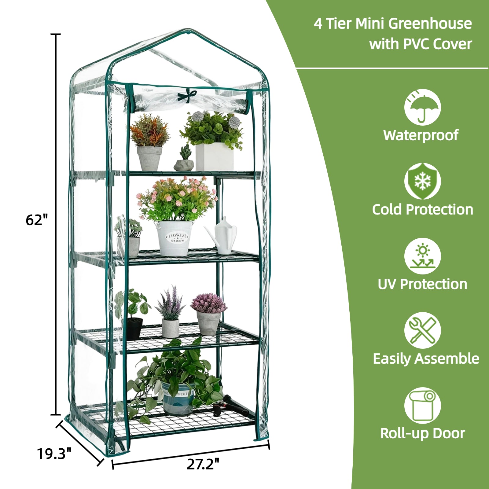 4 Tier PVC Mini Greenhouse for Indoor Outdoor