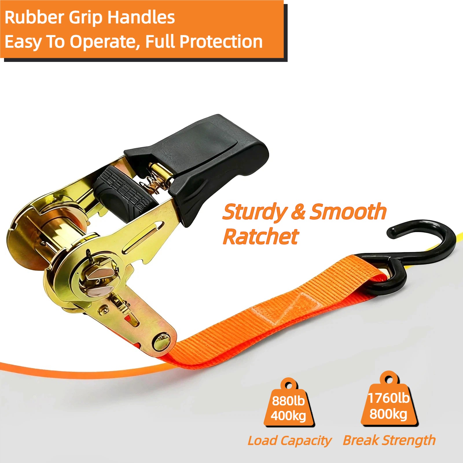 8PK Ratchet Tie Down Straps