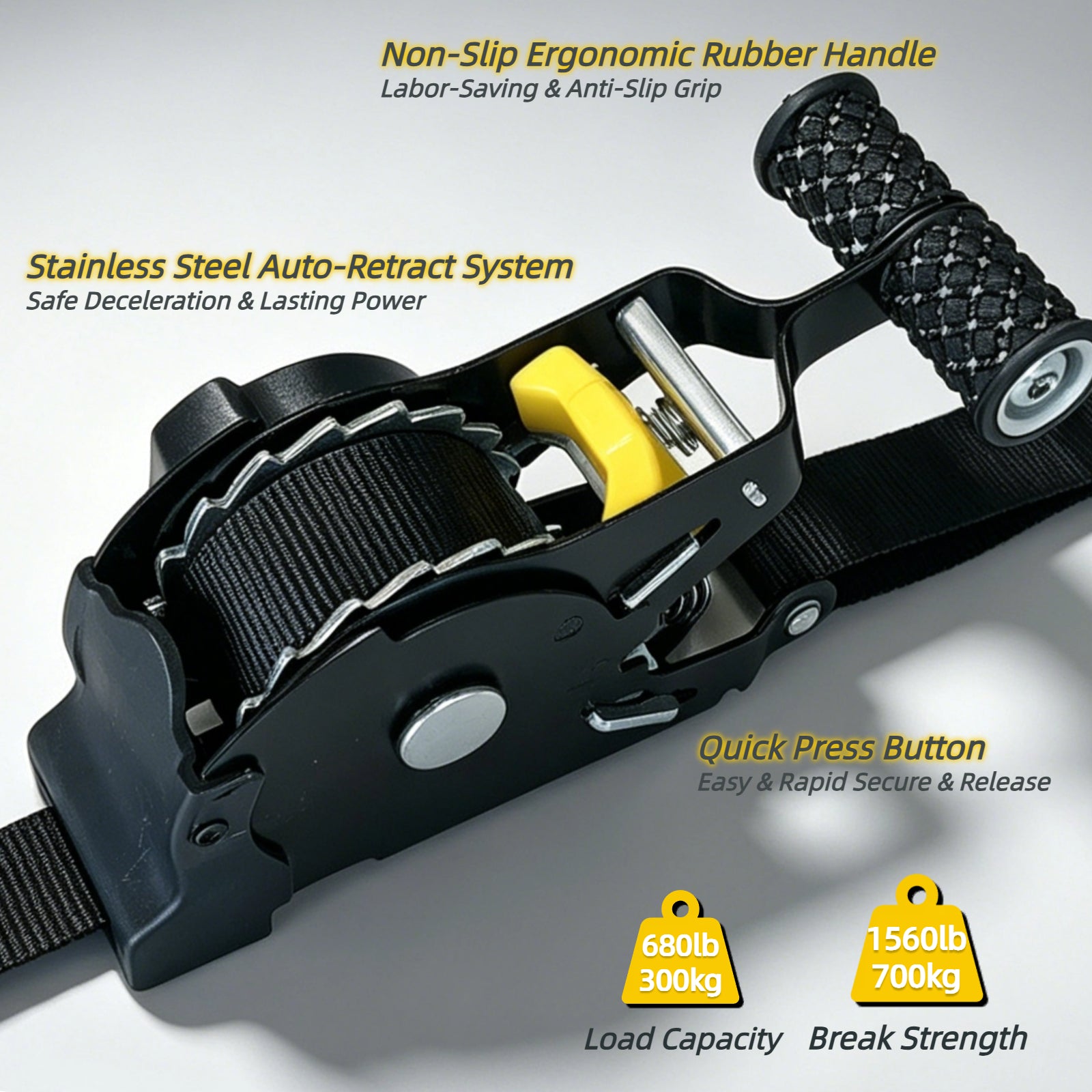 Retractable Ratchet Straps (4-Pack)