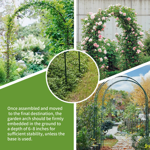 16mm Thickened Metal Garden Arch with Detachable Base