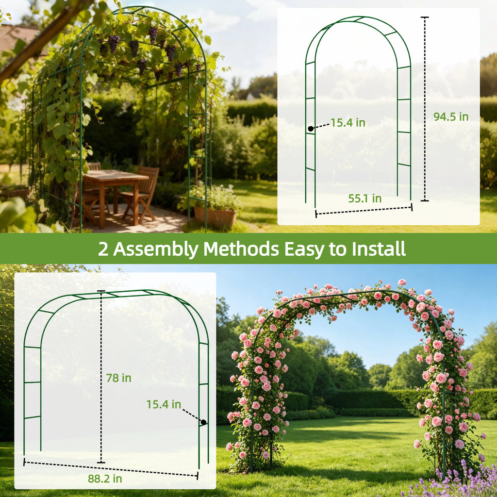 12.5mm Metal Garden Arch Trellis for Climbing Plants