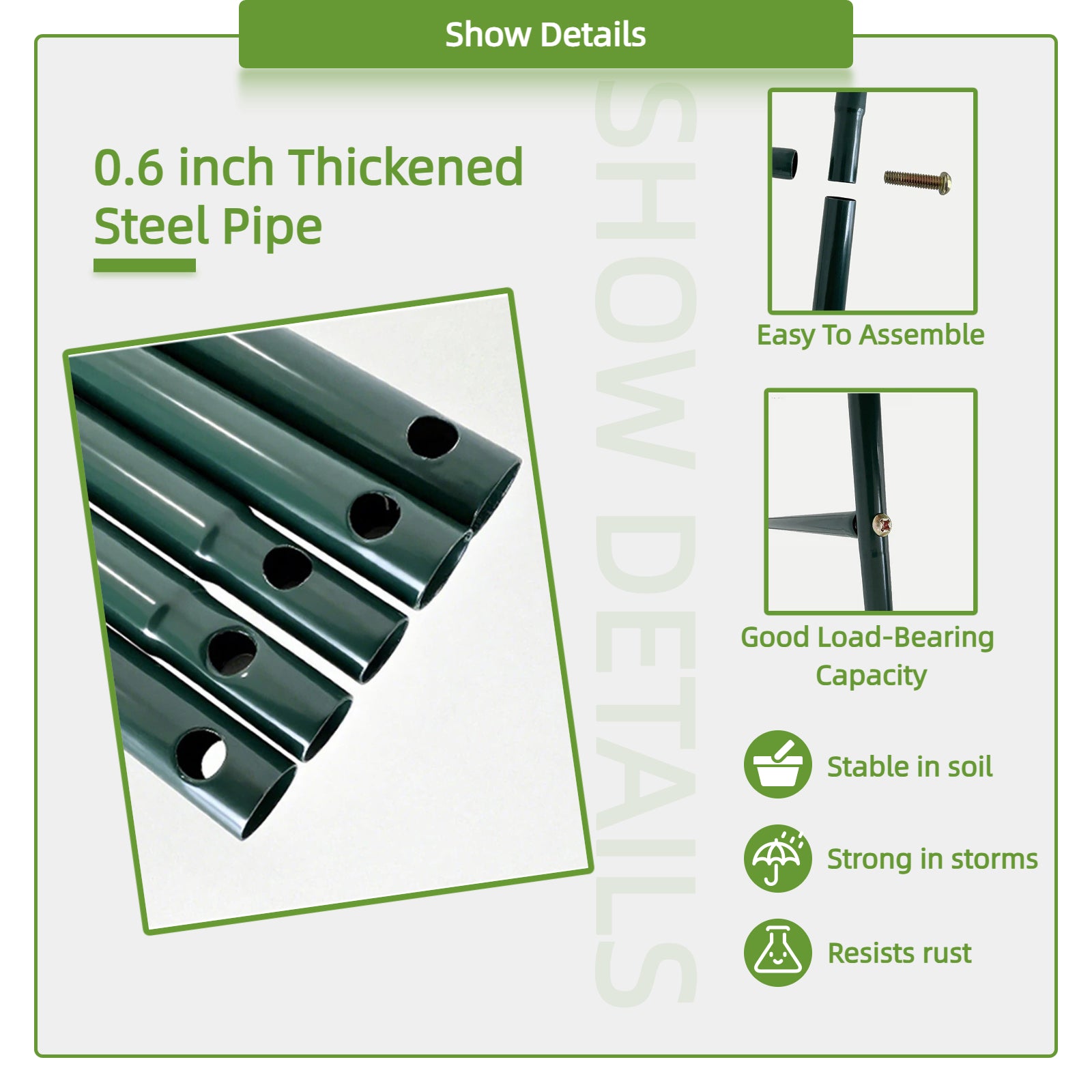 16mm Thickened Metal Garden Arch