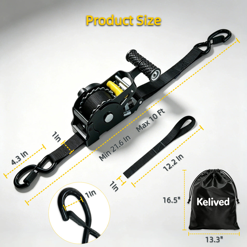 Retractable Ratchet Straps (4-Pack)