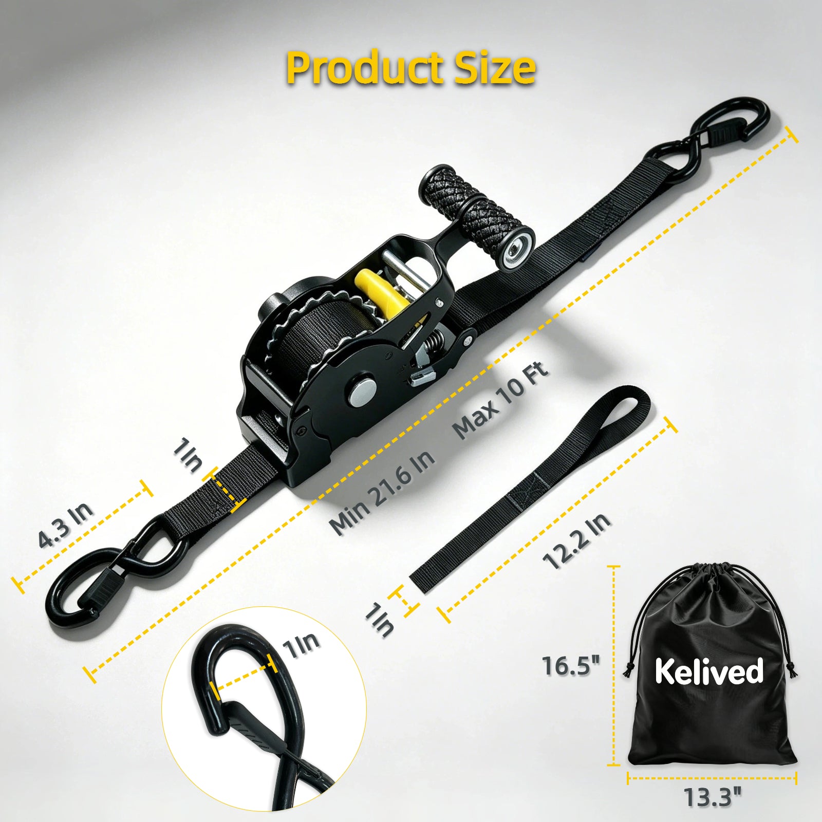 Retractable Ratchet Straps (4-Pack)