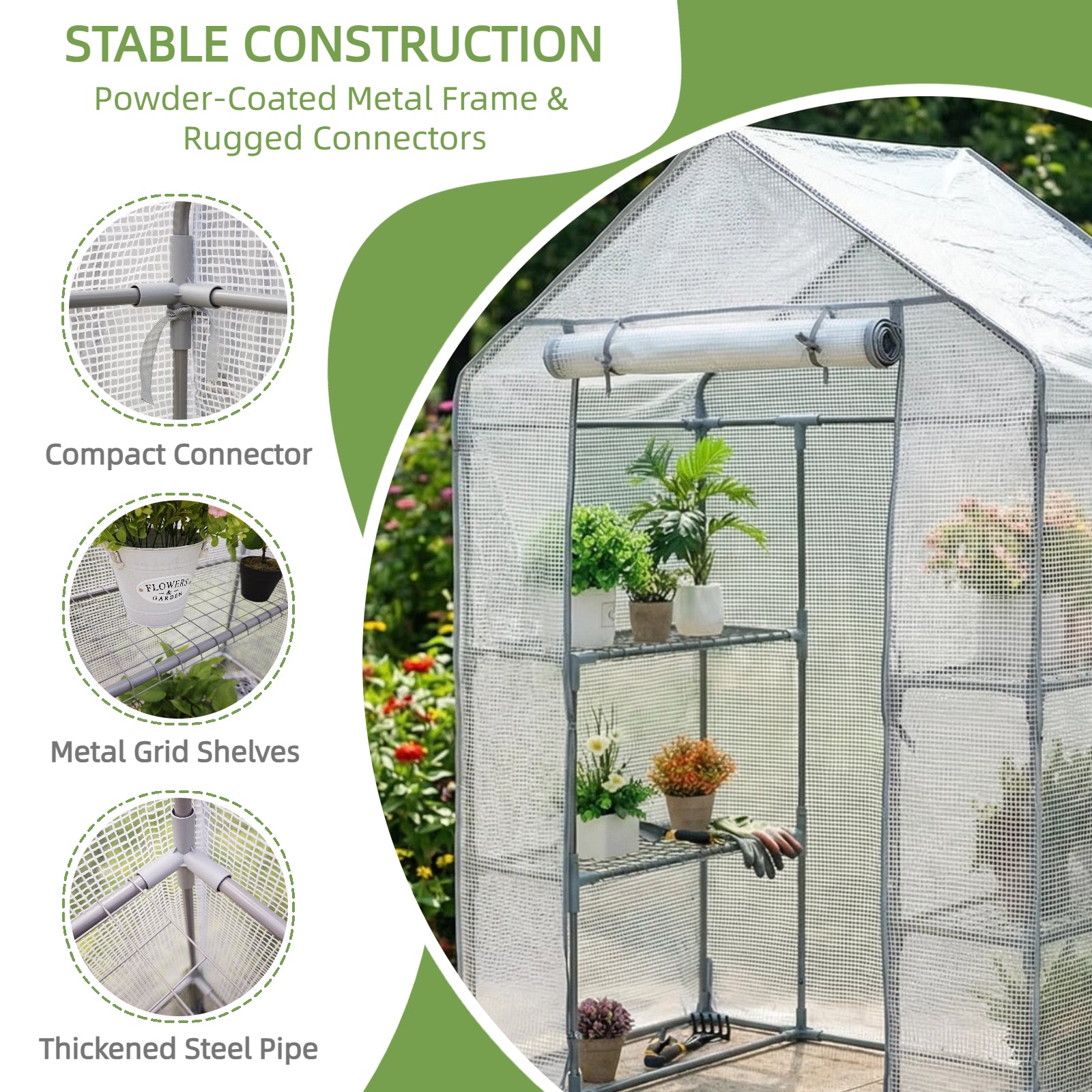 Heavy Duty Outdoor Walk-in Greenhouse
