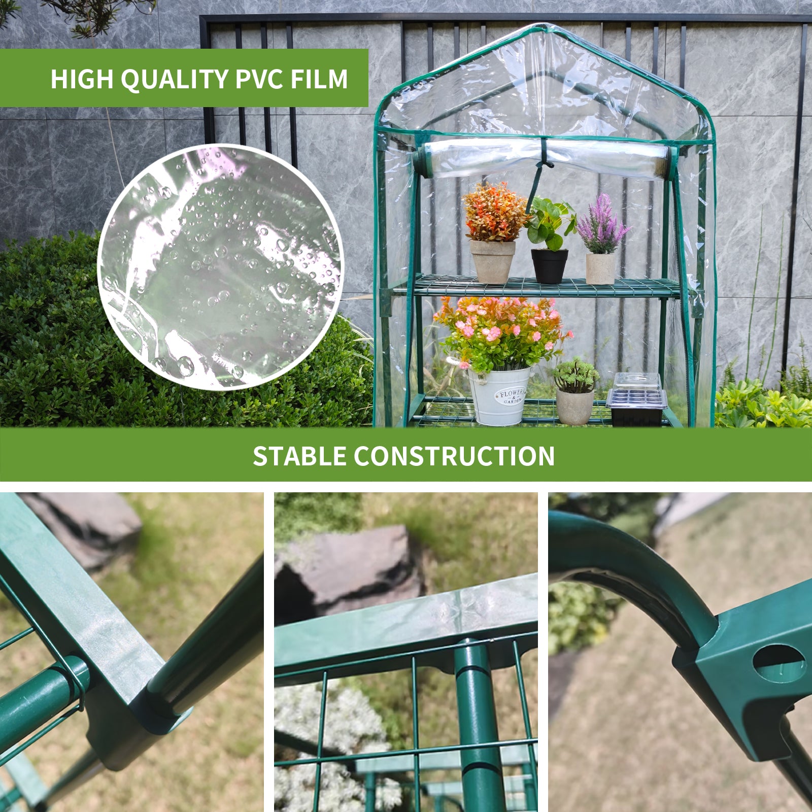 4 Tier PVC Mini Greenhouse for Indoor Outdoor