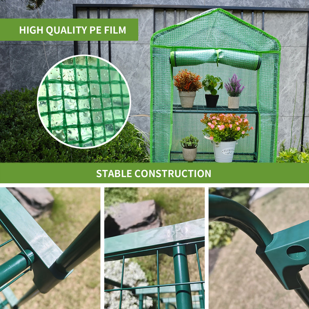4 Tier PE Green Mini Greenhouse