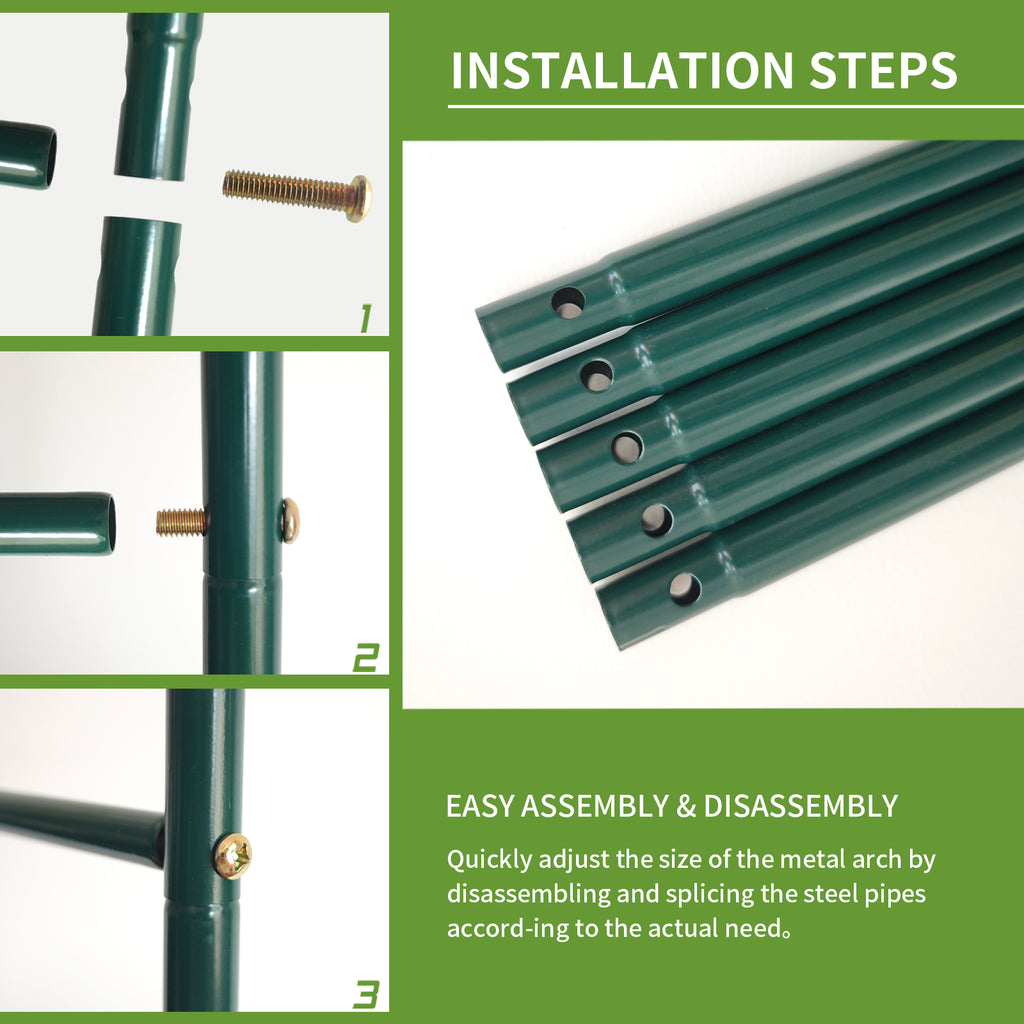 16mm Thickened Metal Garden Arch with Detachable Base