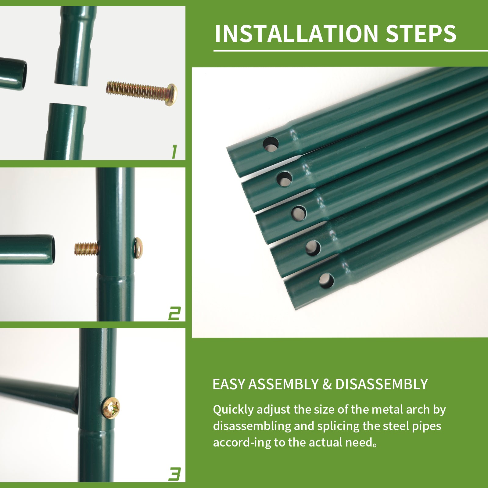 16mm Thickened Metal Garden Arch with Detachable Base