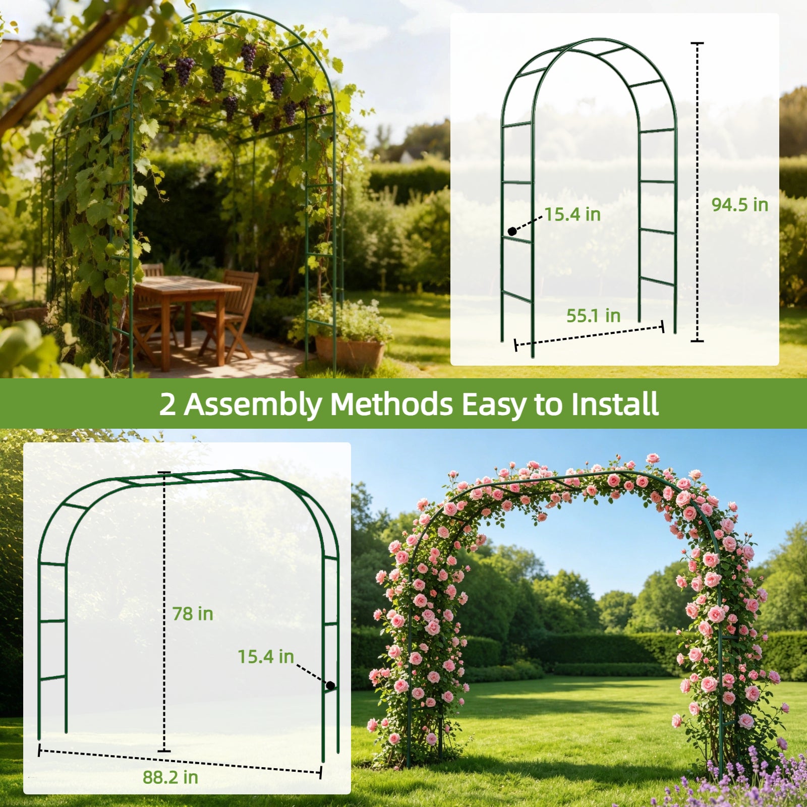 16mm Thickened Metal Garden Arch
