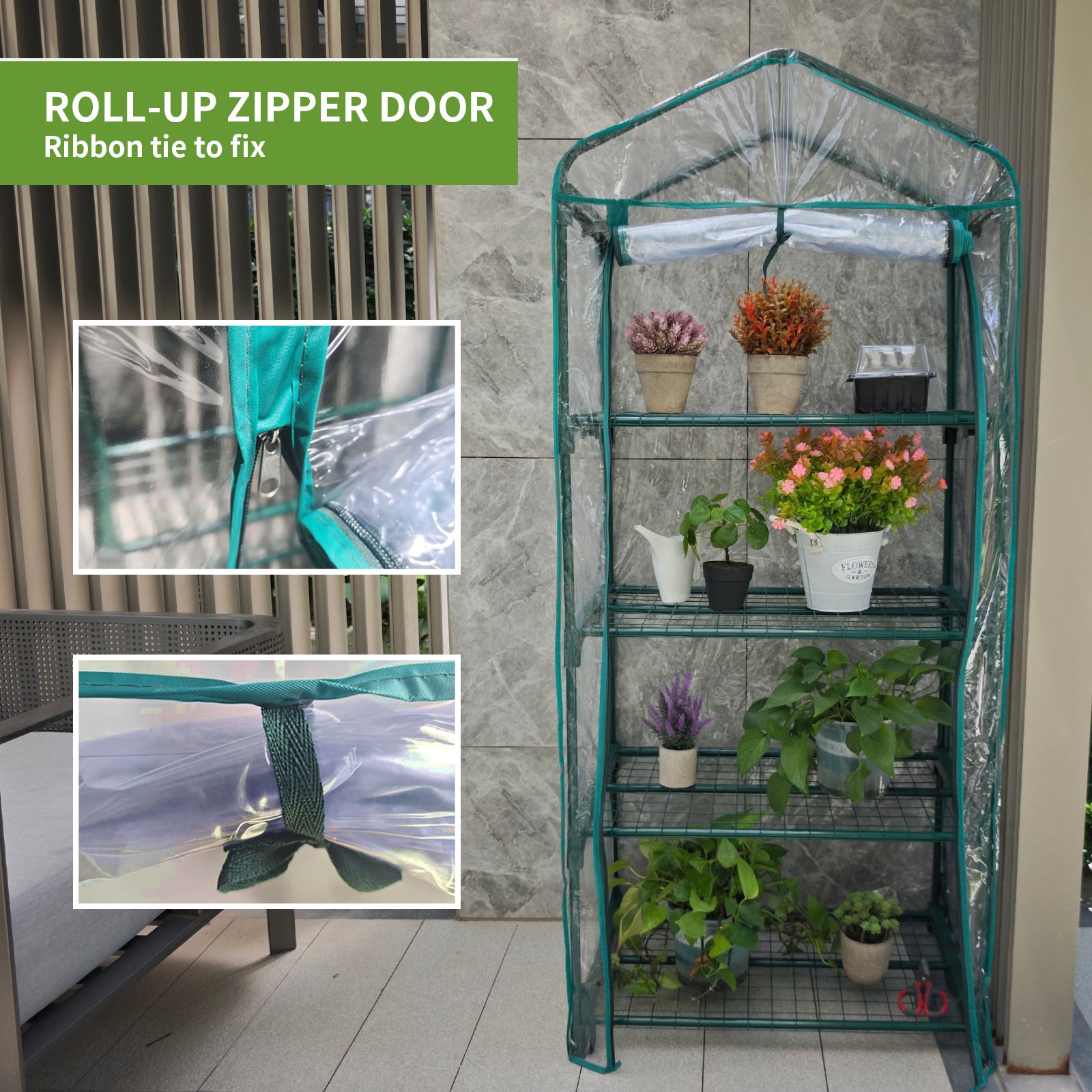 4 Tier PVC Mini Greenhouse for Indoor Outdoor
