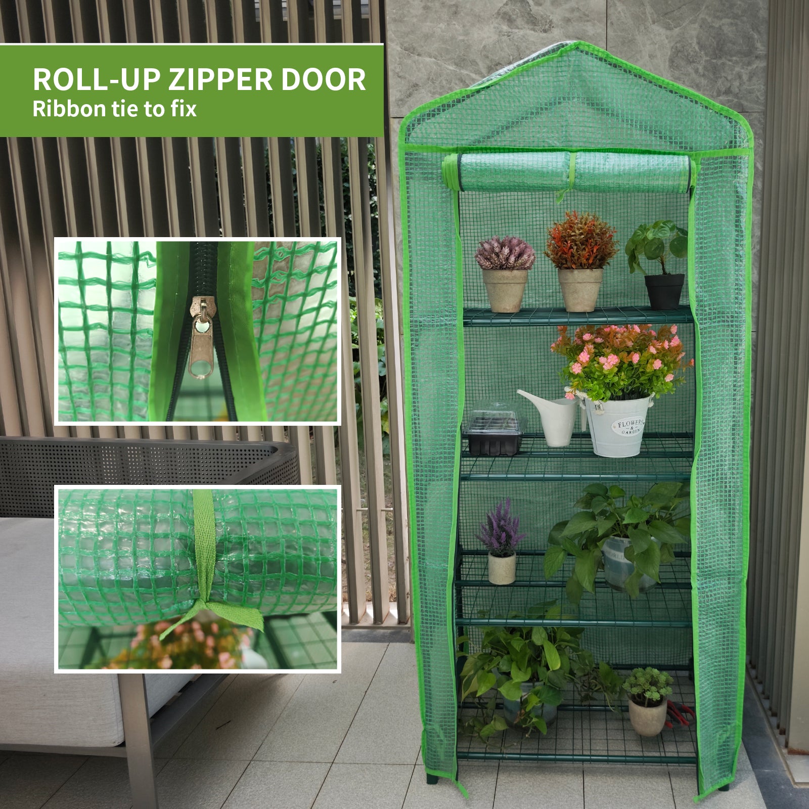 4 Tier PE Green Mini Greenhouse