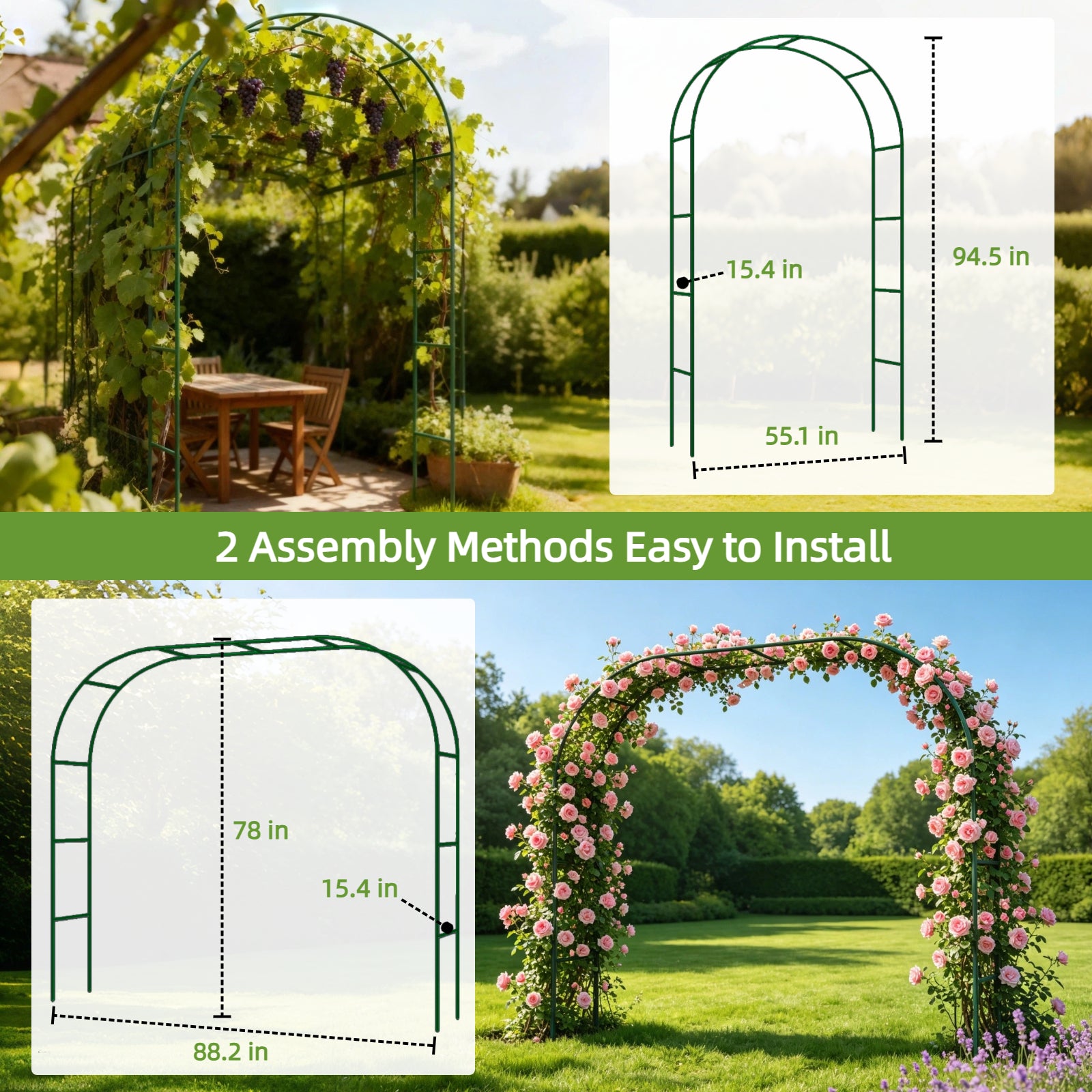 16mm Thickened Metal Garden Arch