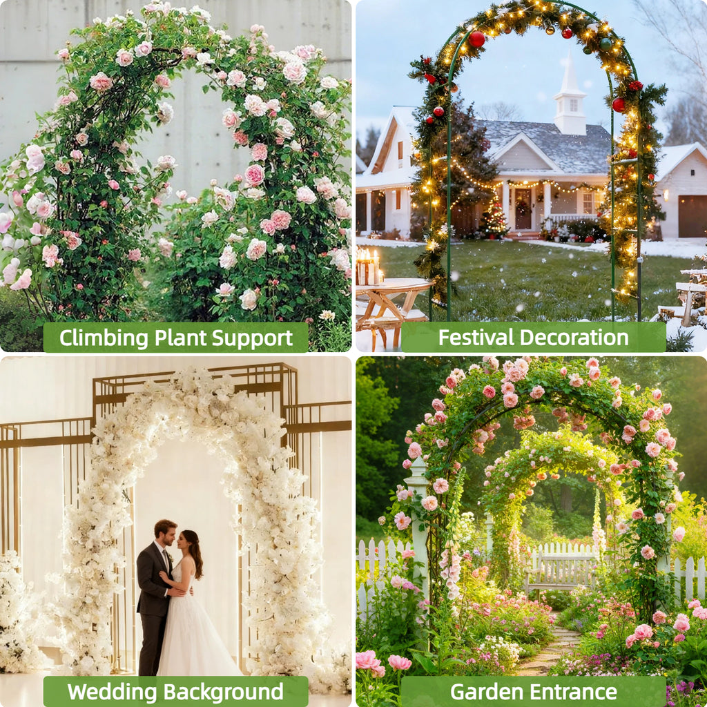 16mm Thickened Metal Garden Arch with Detachable Base